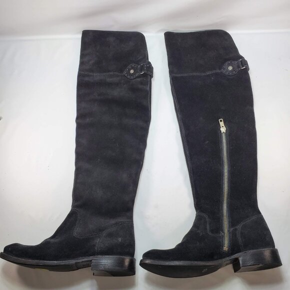 Frye Shirley Over The Knee‎ Leather Riding Boots 78740 Womens Black Size 5.5 B - Picture 4 of 10